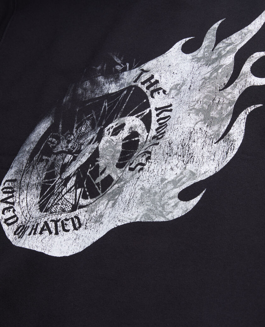 The Kooples HERREN BLACK herren schwarzes sweatshirt mit siebdruck