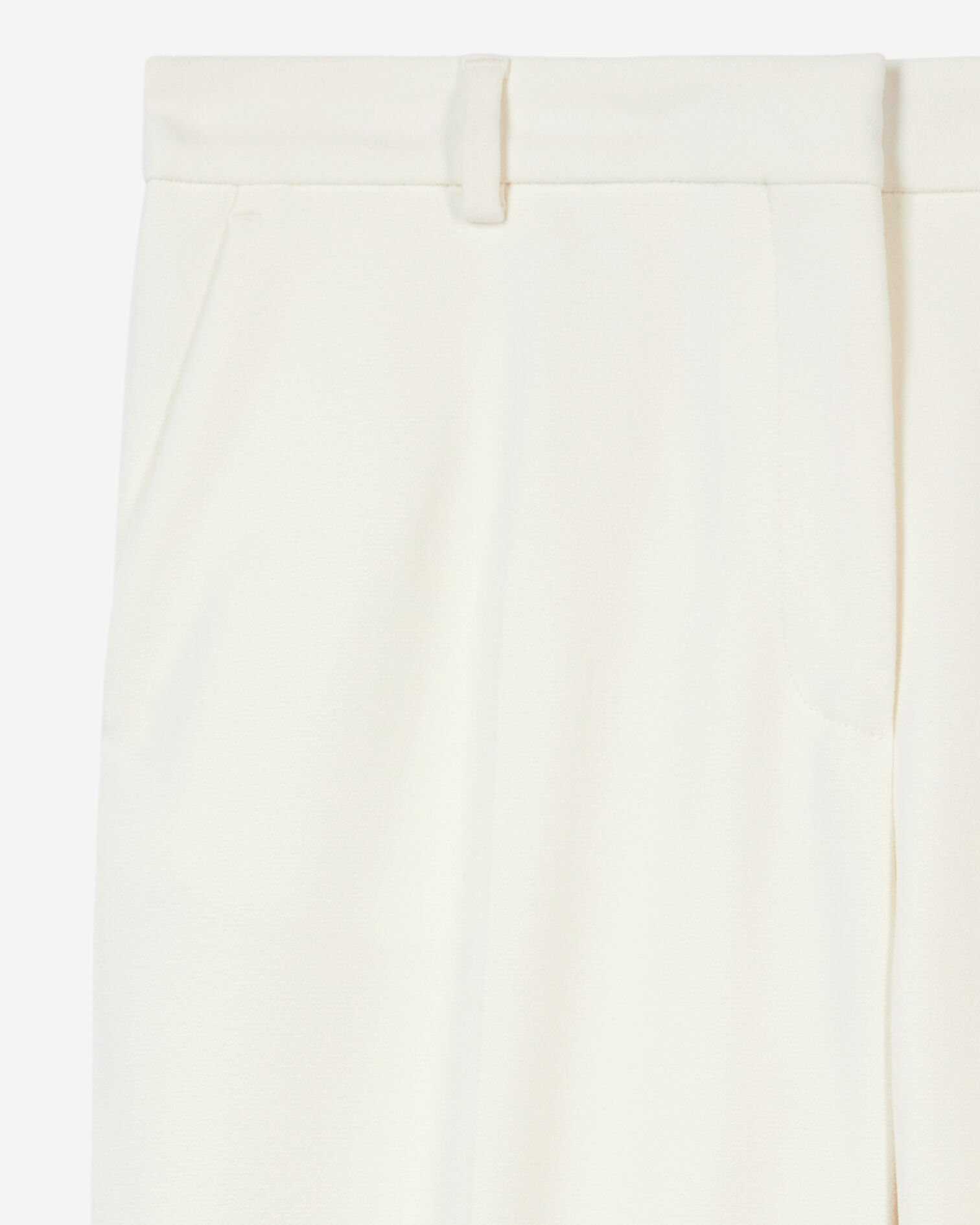 Gerade geschnittene, ecrufarbene Crêpe-Hose, ECRU, hi-res image number null