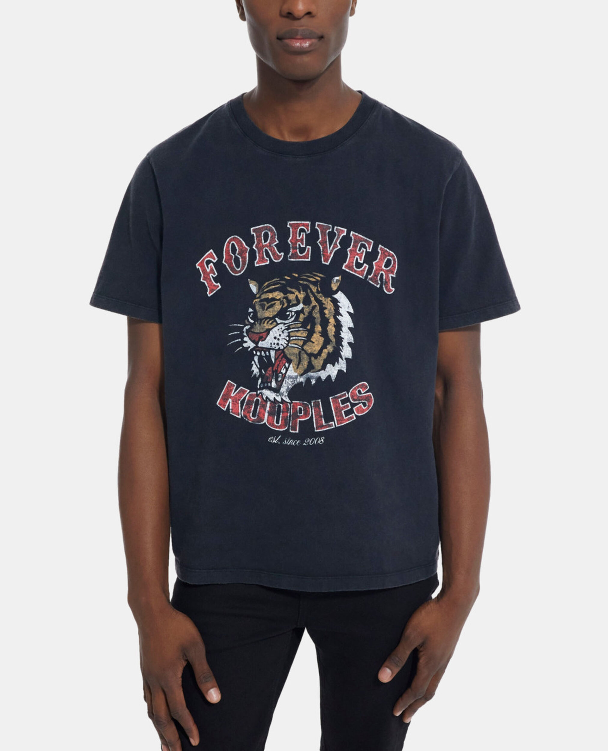 Black T-shirt, BLACK WASHED, hi-res image number null