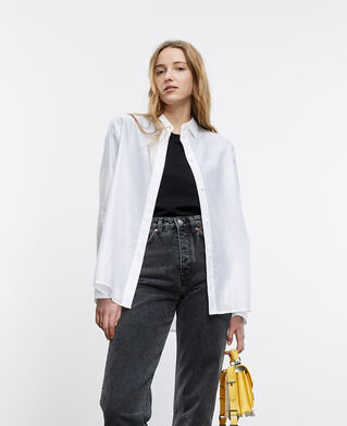 The Kooples FEMME WHITE chemise blanche classique &agrave; dos pliss&eacute;