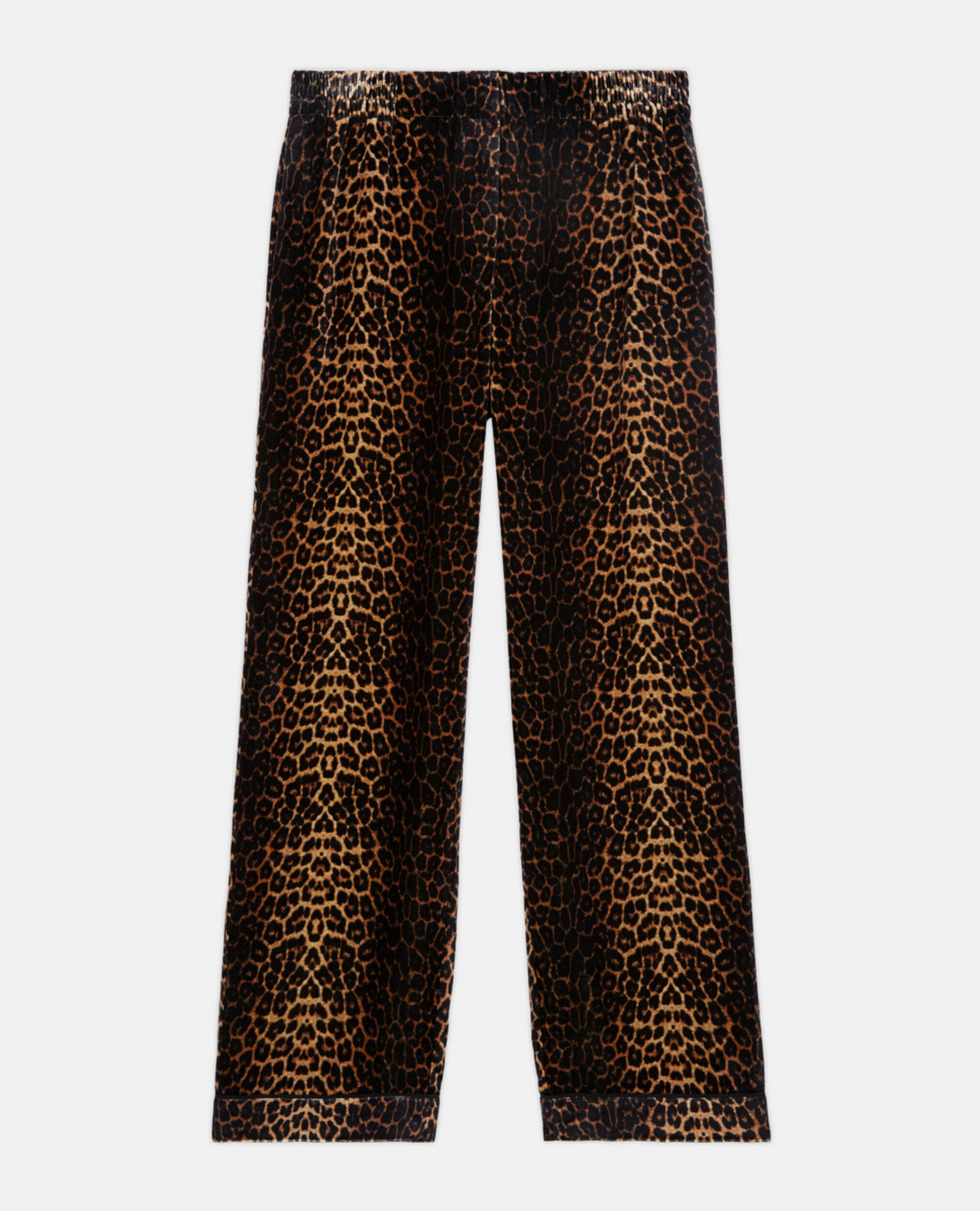 Flowing velvet pants with leopard print, LEOPARD, hi-res image number null