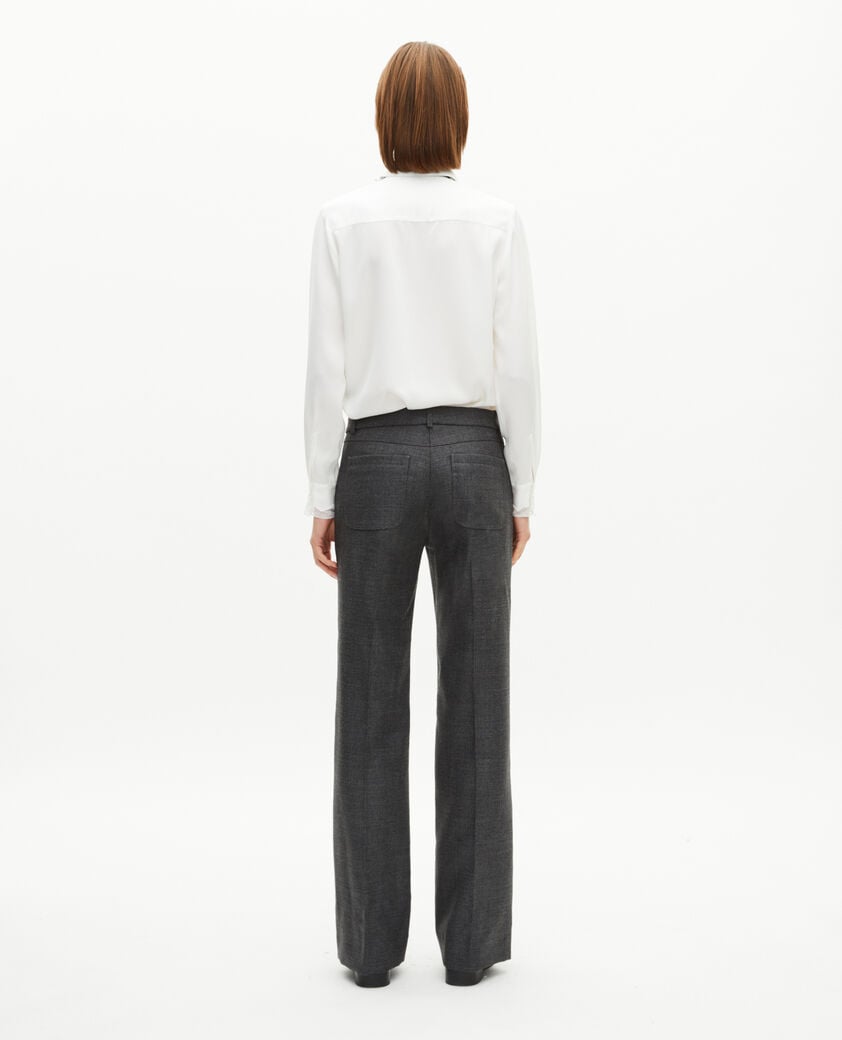 The Kooples F BLACK dark gray wool bootcut tailored pants