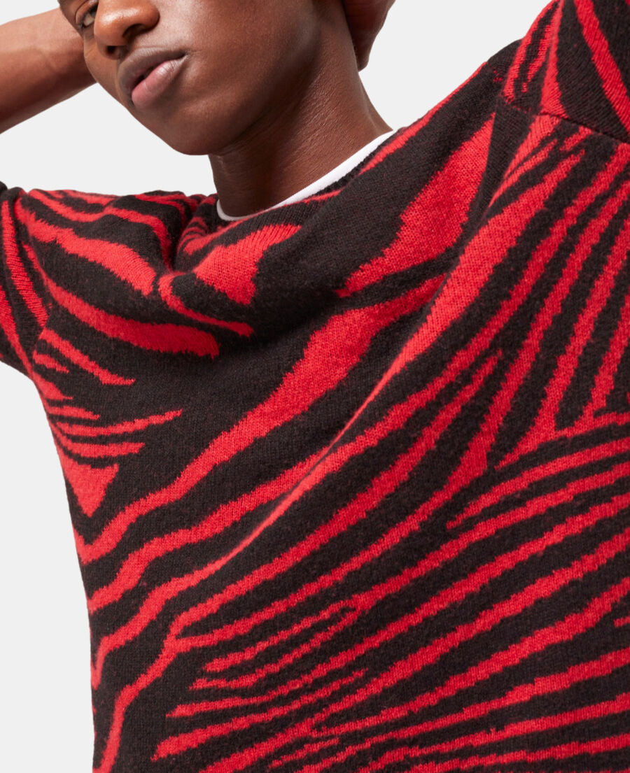 pull en laine imprimé rouge