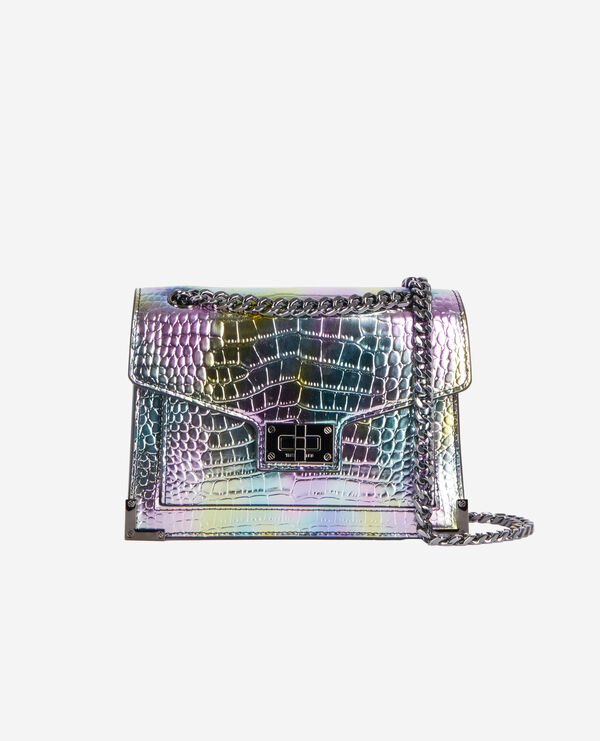 The Kooples F MULTICOLORE/BLACK emily chain bag in multicolor iridescent leather