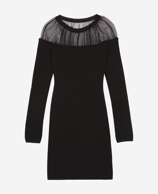 The Kooples FEMME BLACK robe courte à fronces noire
