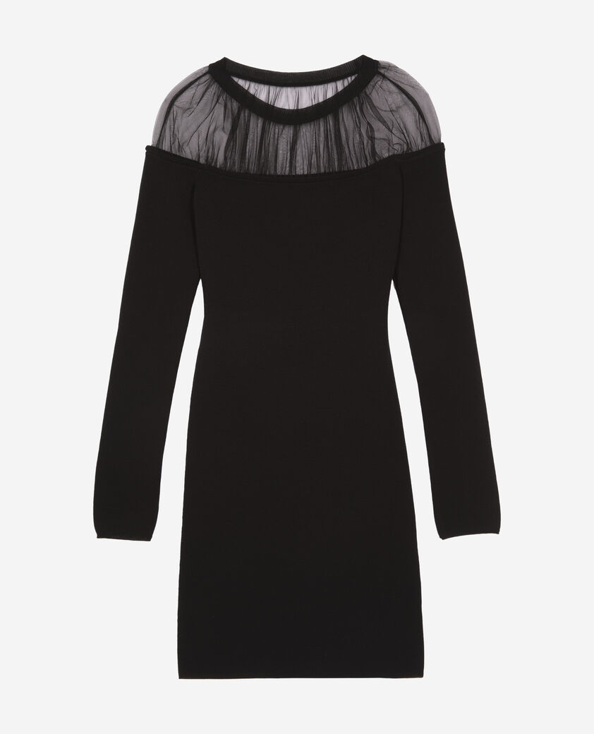 The Kooples FEMME BLACK robe courte à fronces noire