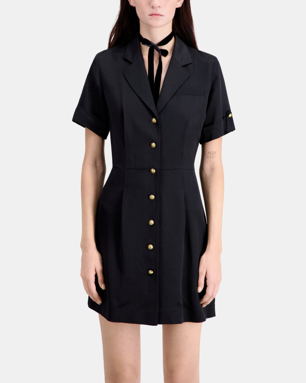 The Kooples FEMME BLACK robe courte noire