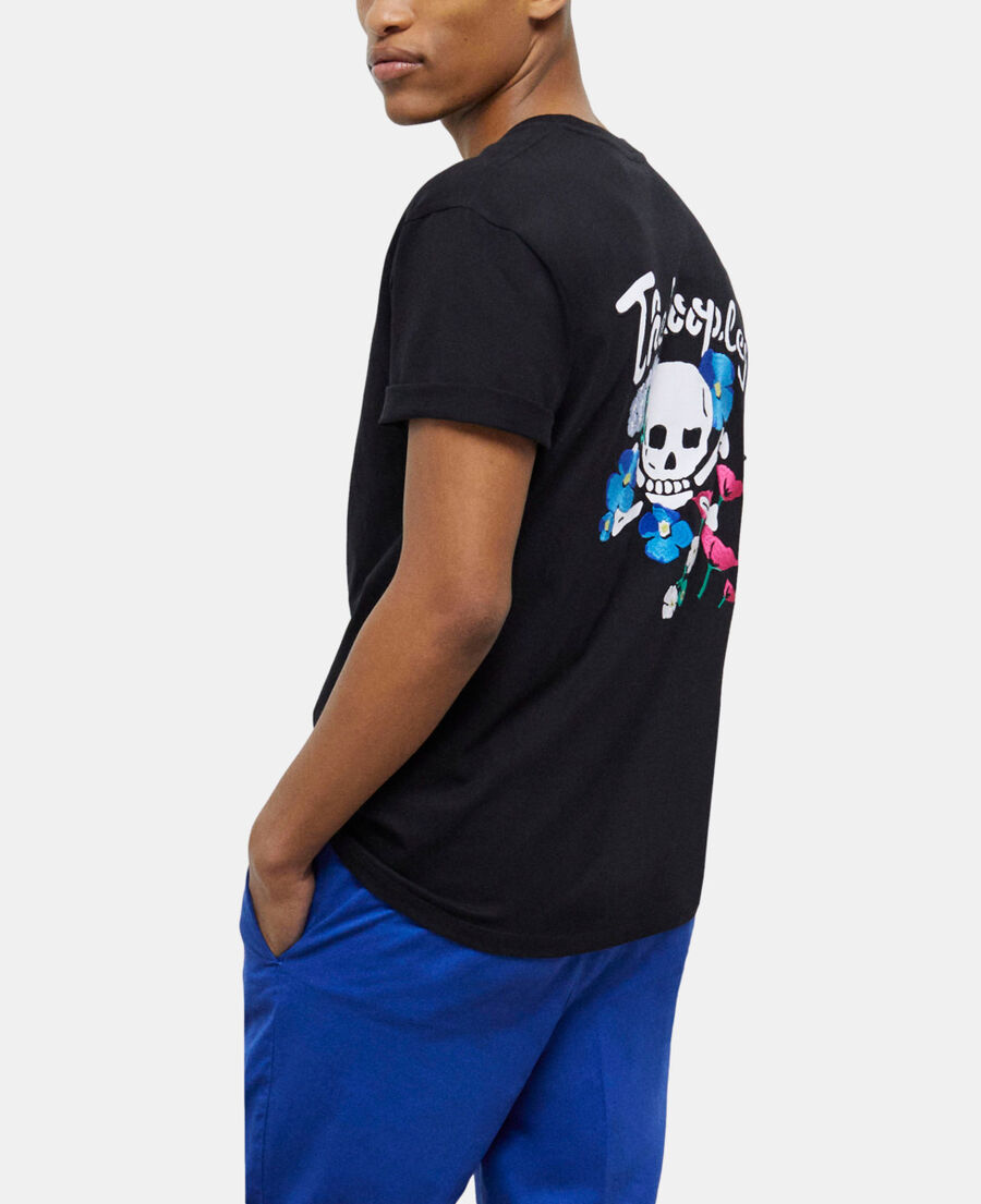 The Kooples HERREN BLACK schwarzes t-shirt herren mit stickereien