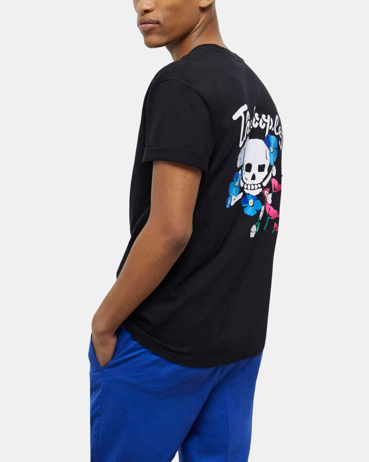 The Kooples HOMME BLACK t-shirt homme noir avec broderies