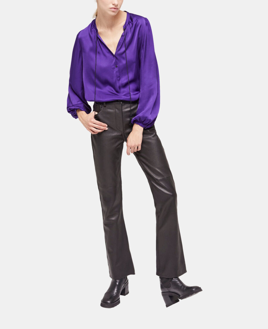 Leather-Like Flare Straight Luxe Black, Purple Door Boutique