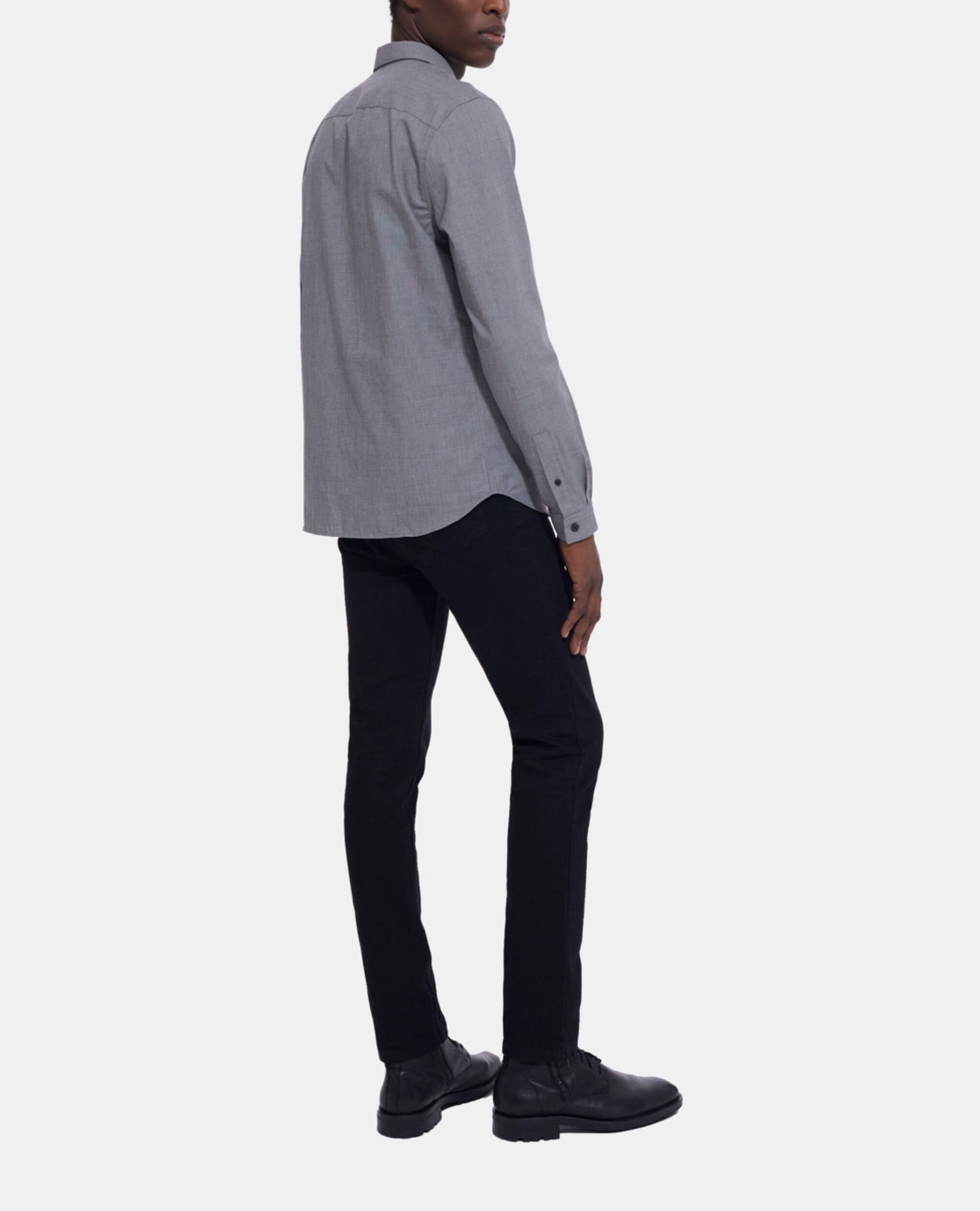 Check shirt with classic collar, GREY, hi-res image number null