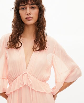 The Kooples F NUDE POUDRE long ruffled peach dress