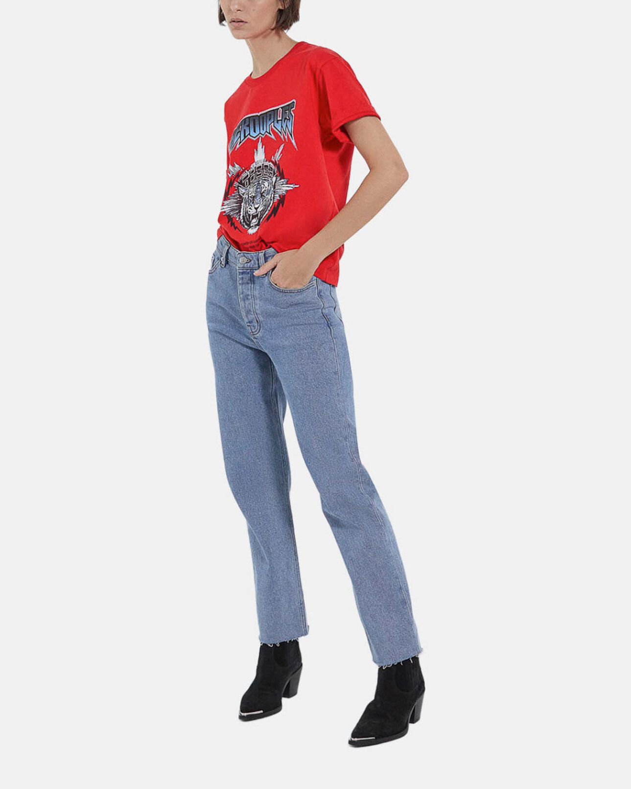 The Kooples DAMEN RED t-shirt tiger