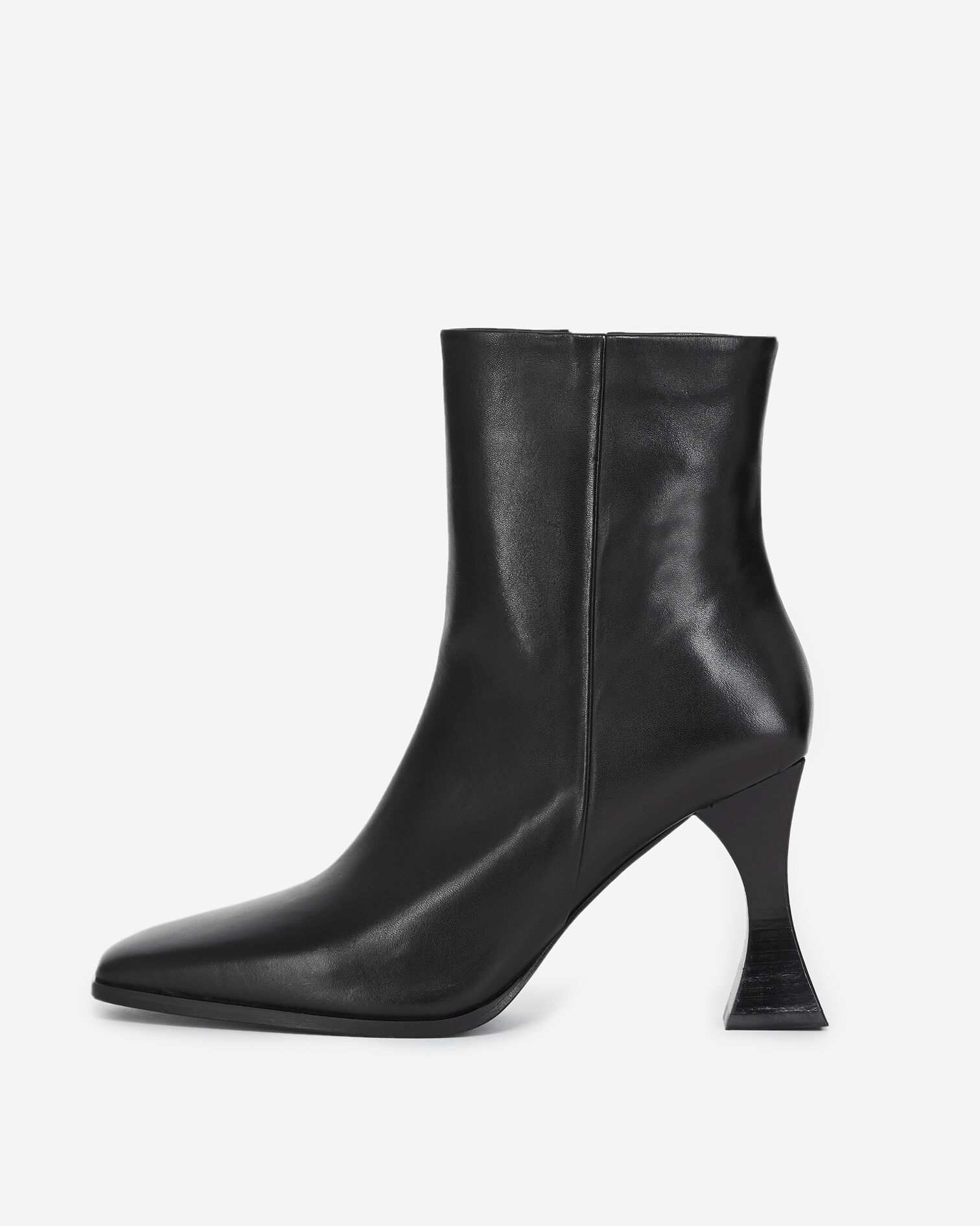 Bottines noires à talons cuir lisse, BLACK, hi-res image number null