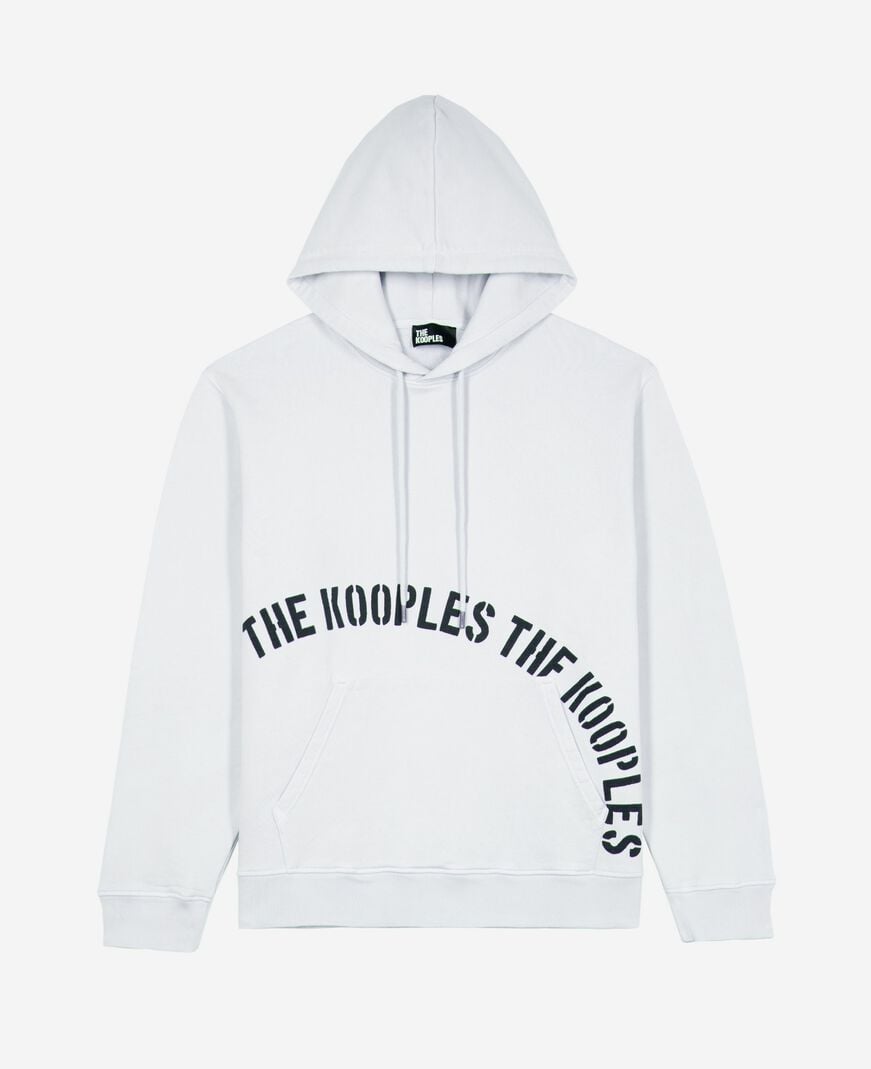 The Kooples H LIGHT GREY hooded sweatshirt with grey screen print