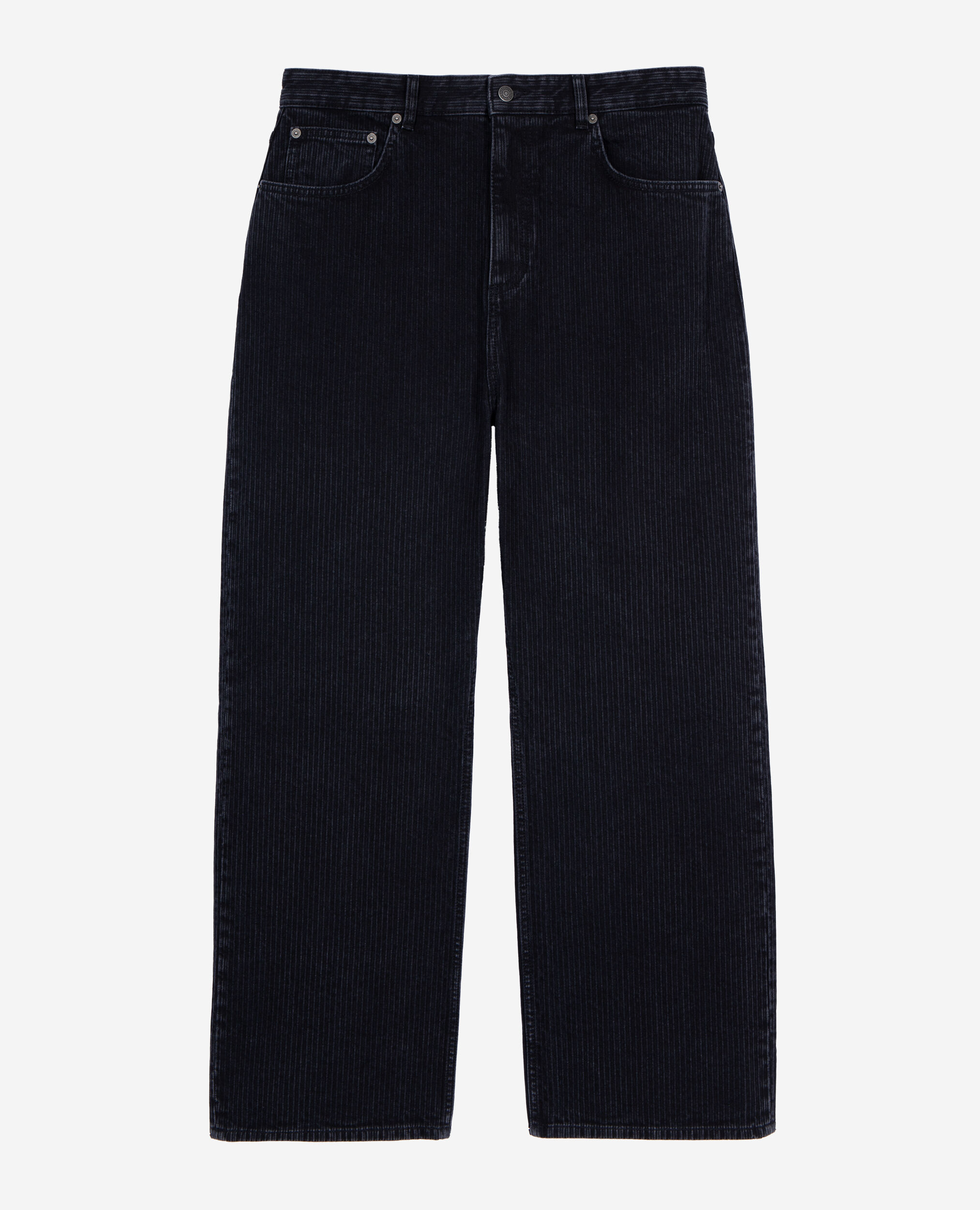 Black ribbed-effect baggy jeans | The Kooples US