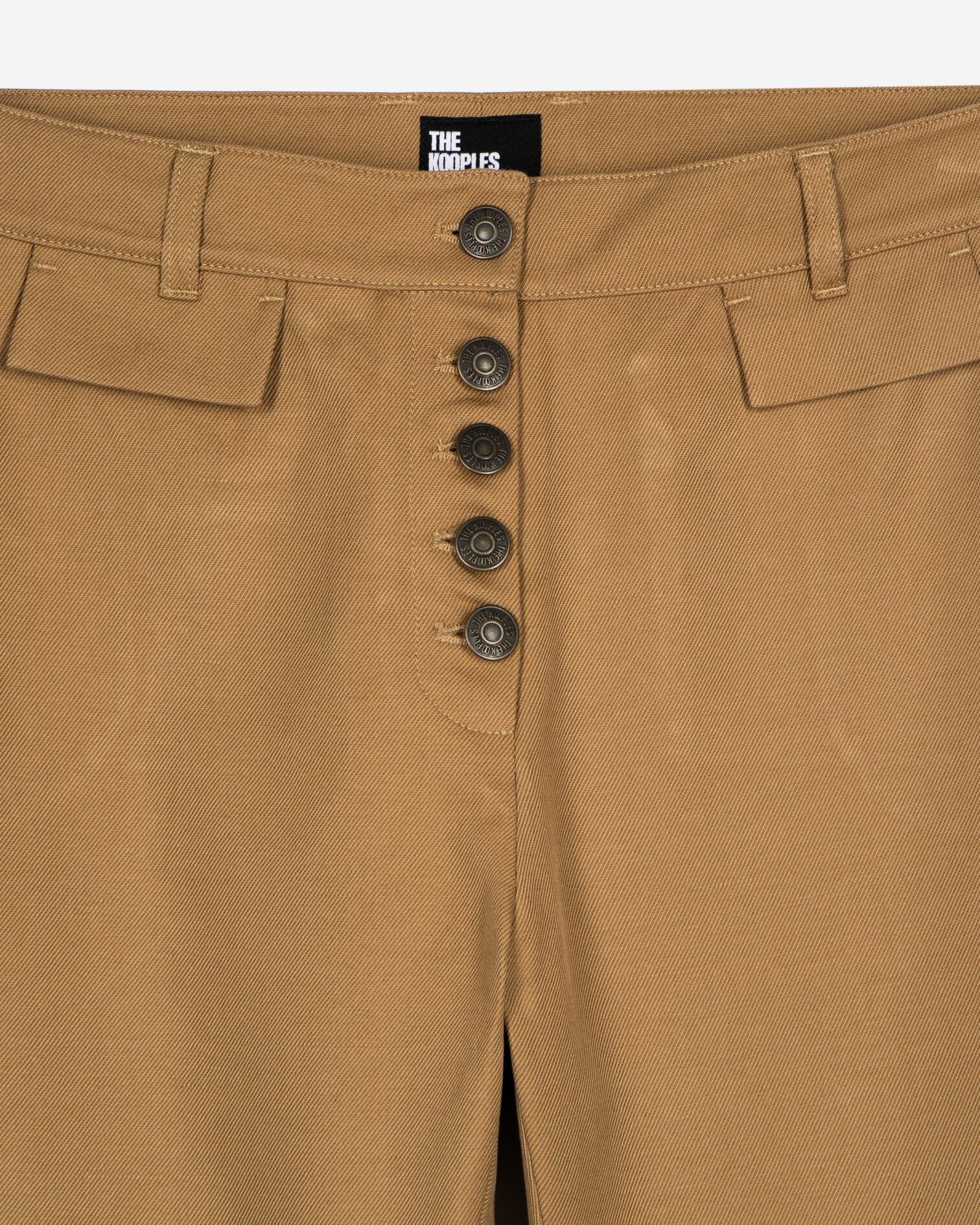 Flare pants in beige cotton and linen, BEIGE, hi-res image number null