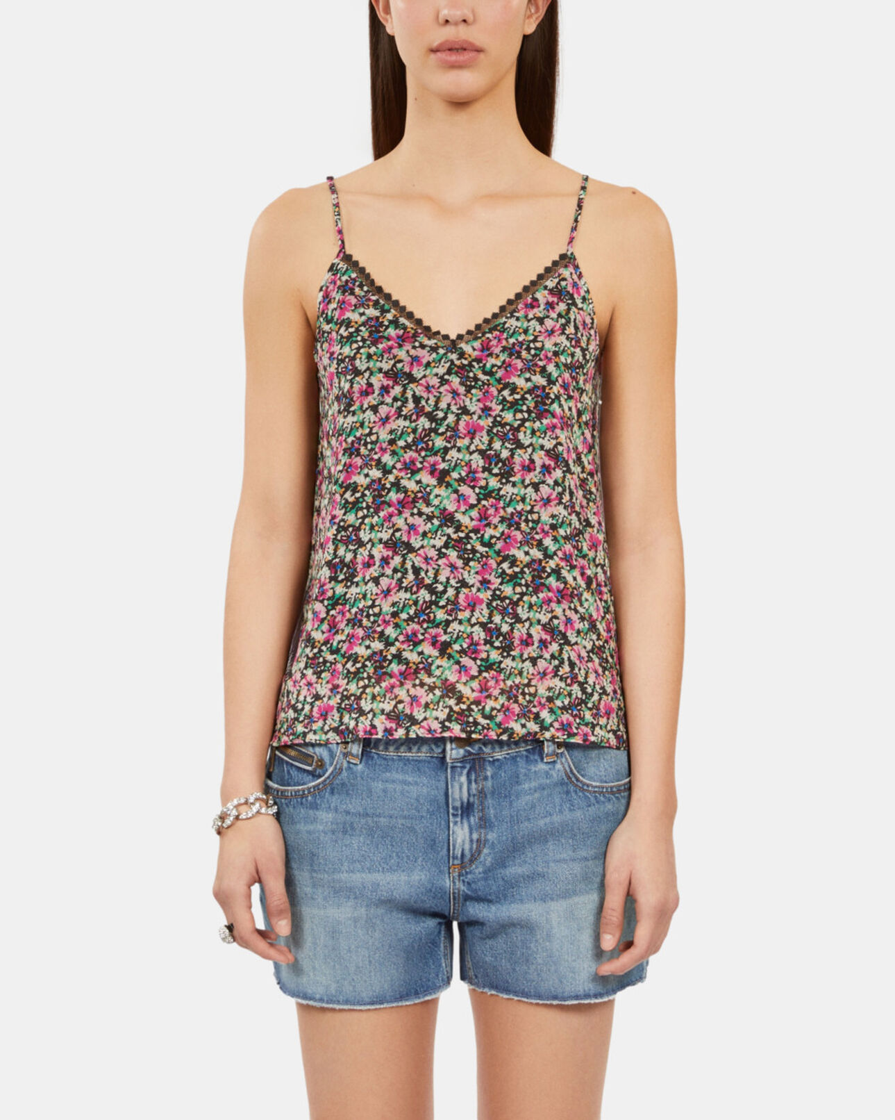 The Kooples WOMEN MULTICO printed camisole with lace