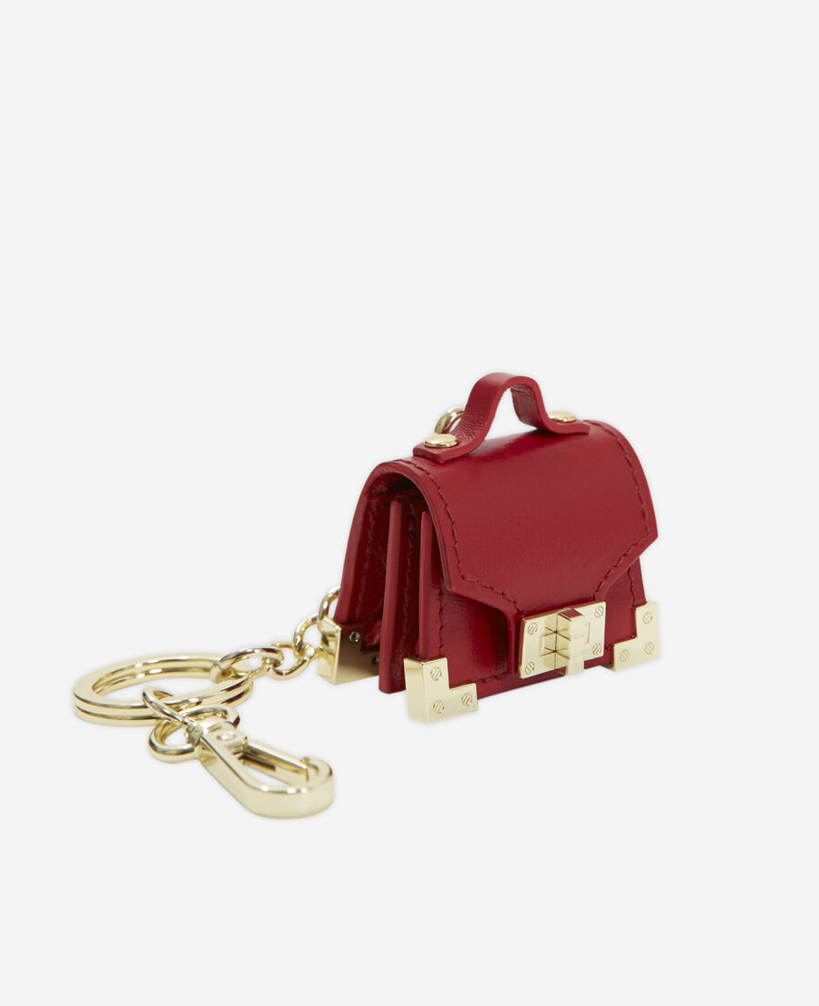 porte-clés emily doré avec mini-sac rouge
