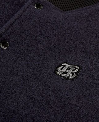 The Kooples H DARK NAVY navy blue bouclette fabric jacket