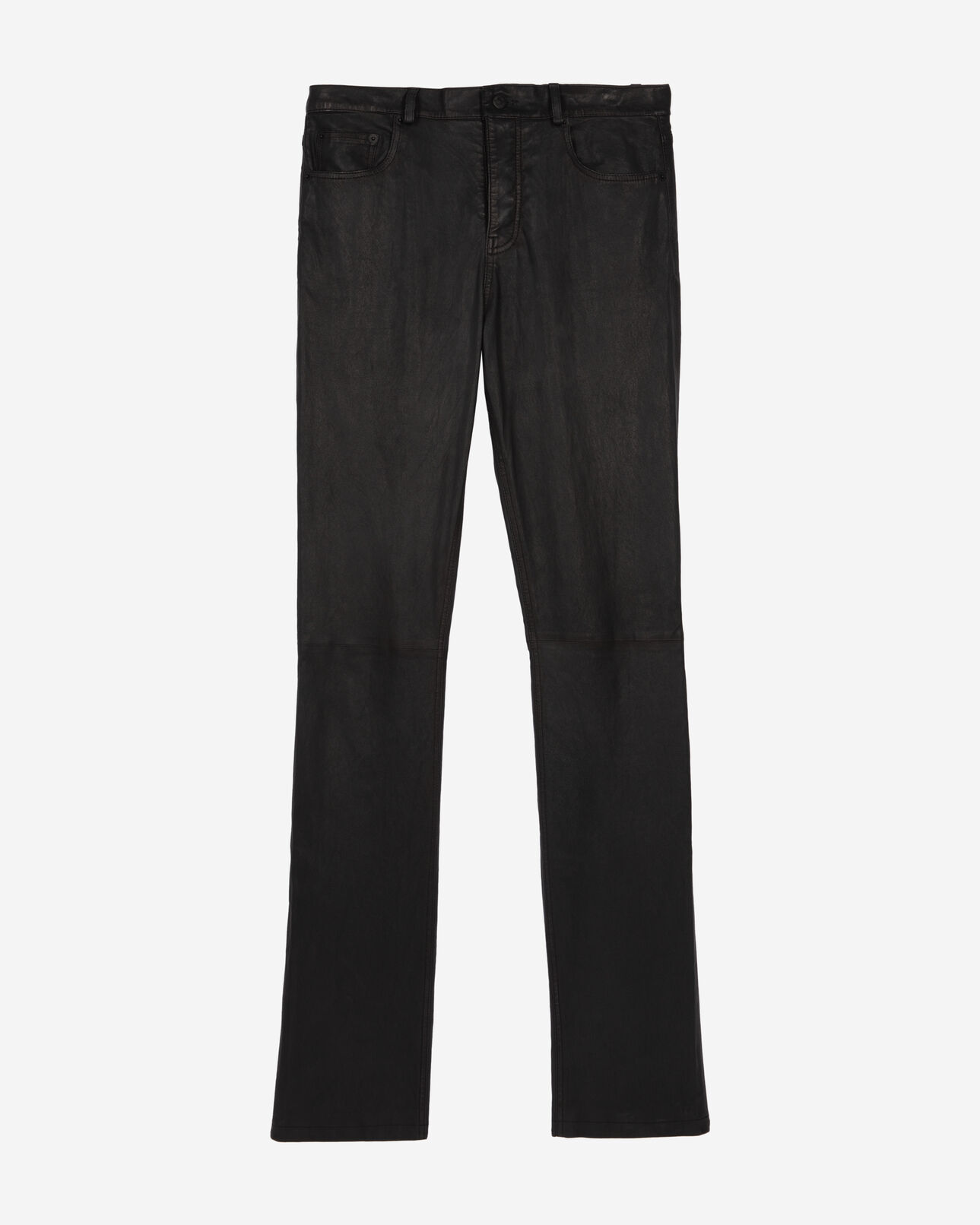 The Kooples HOMME BLACK pantalon slim en cuir noir
