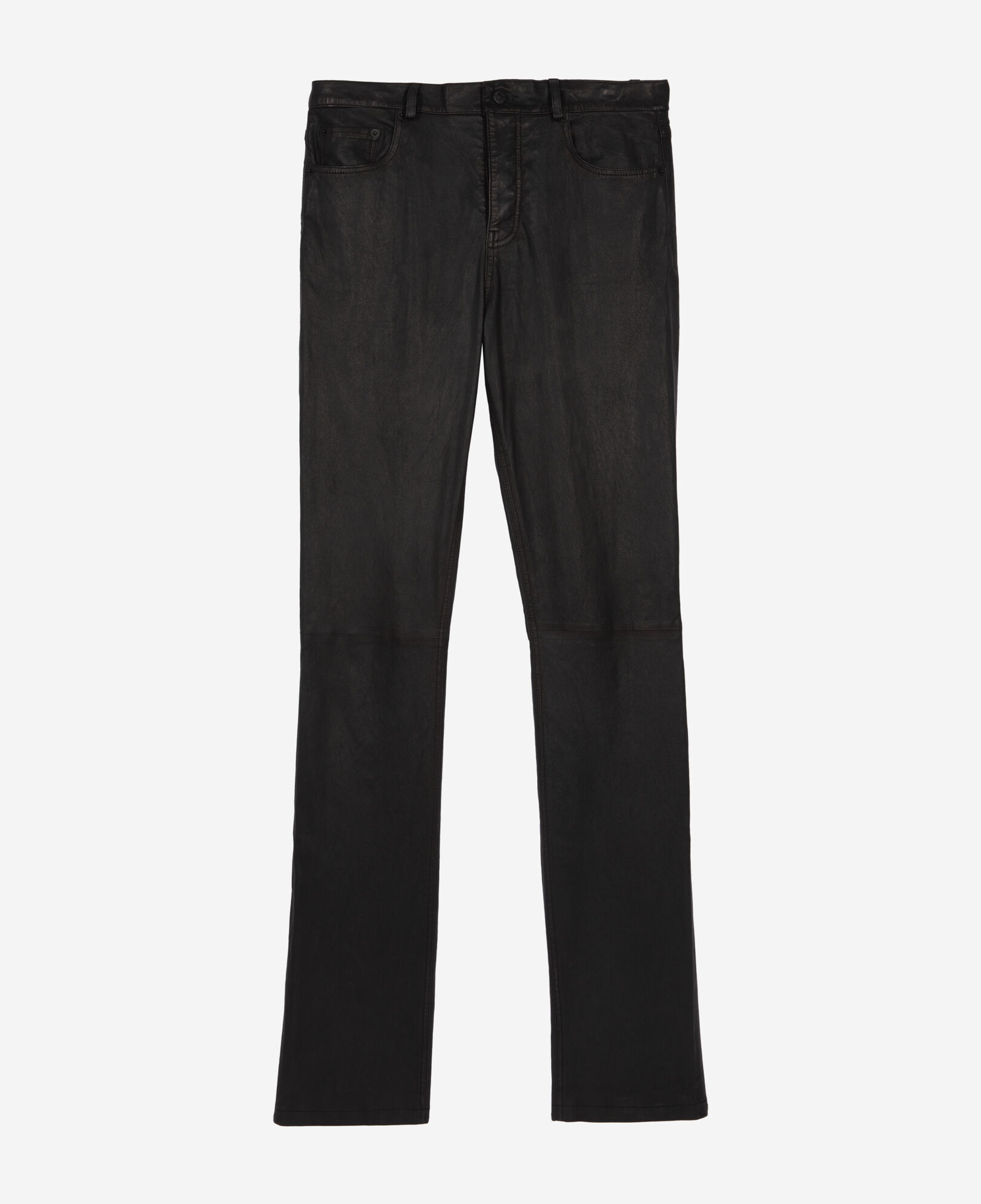 The Kooples MEN BLACK black leather slim-fit pants