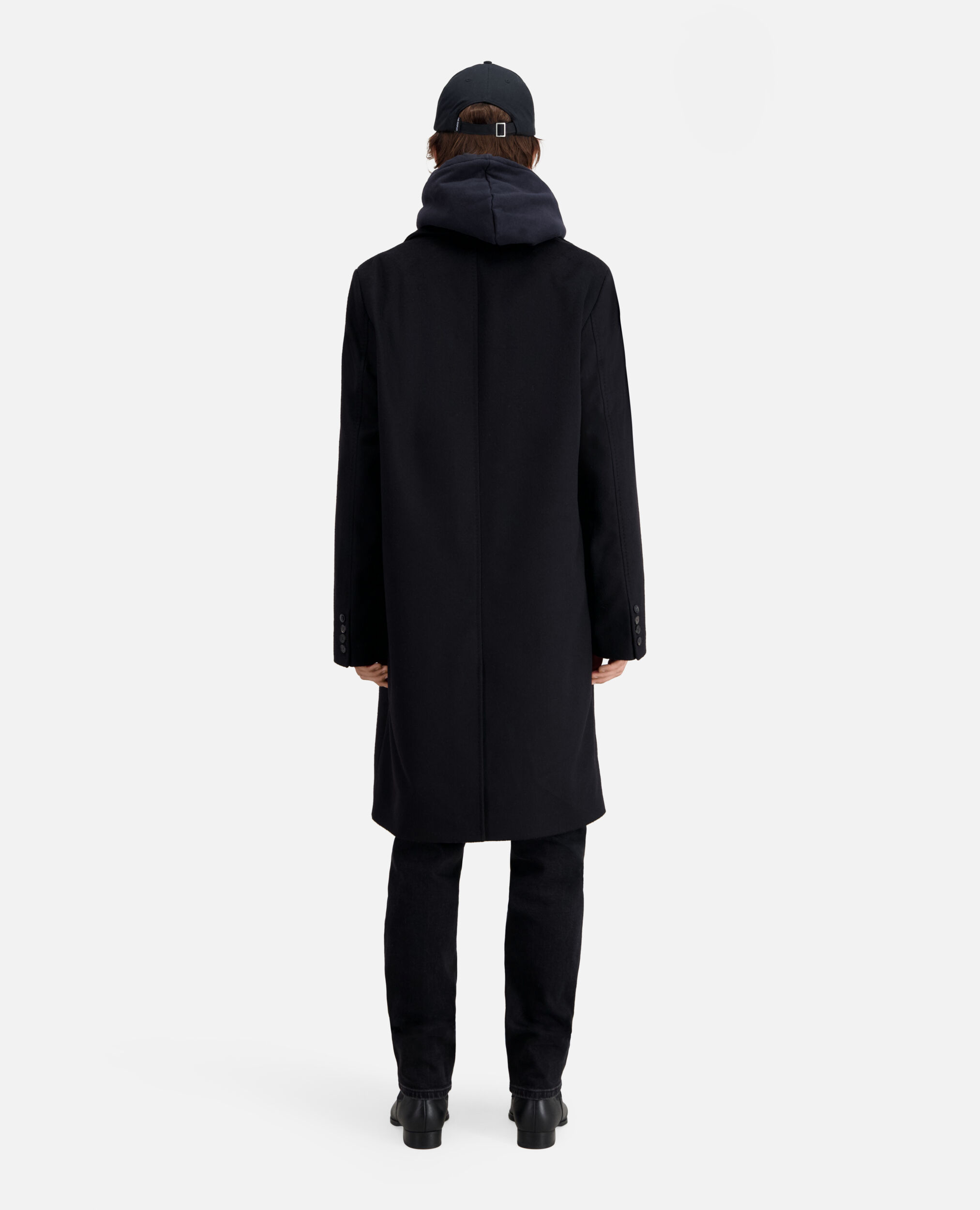 Langer schwarzer Mantel aus Kaschmir, BLACK, hi-res image number null
