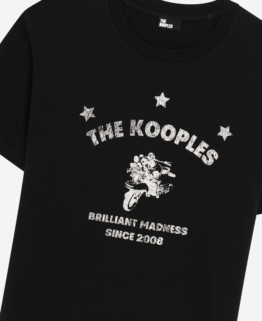 The Kooples HERREN BLACK t-shirt mit schwarzem siebdruck