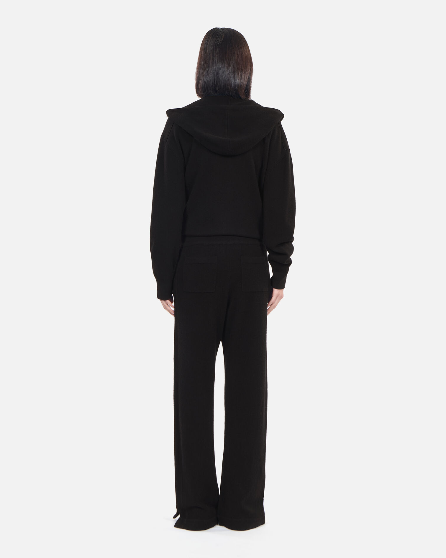Black wool and cashmere trousers, BLACK, hi-res image number null
