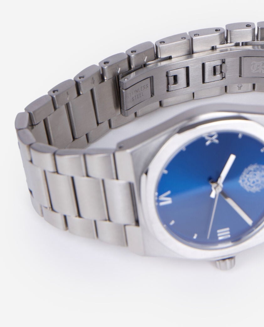 The Kooples M NAVY / SILVER watch with silver blazon blue dial