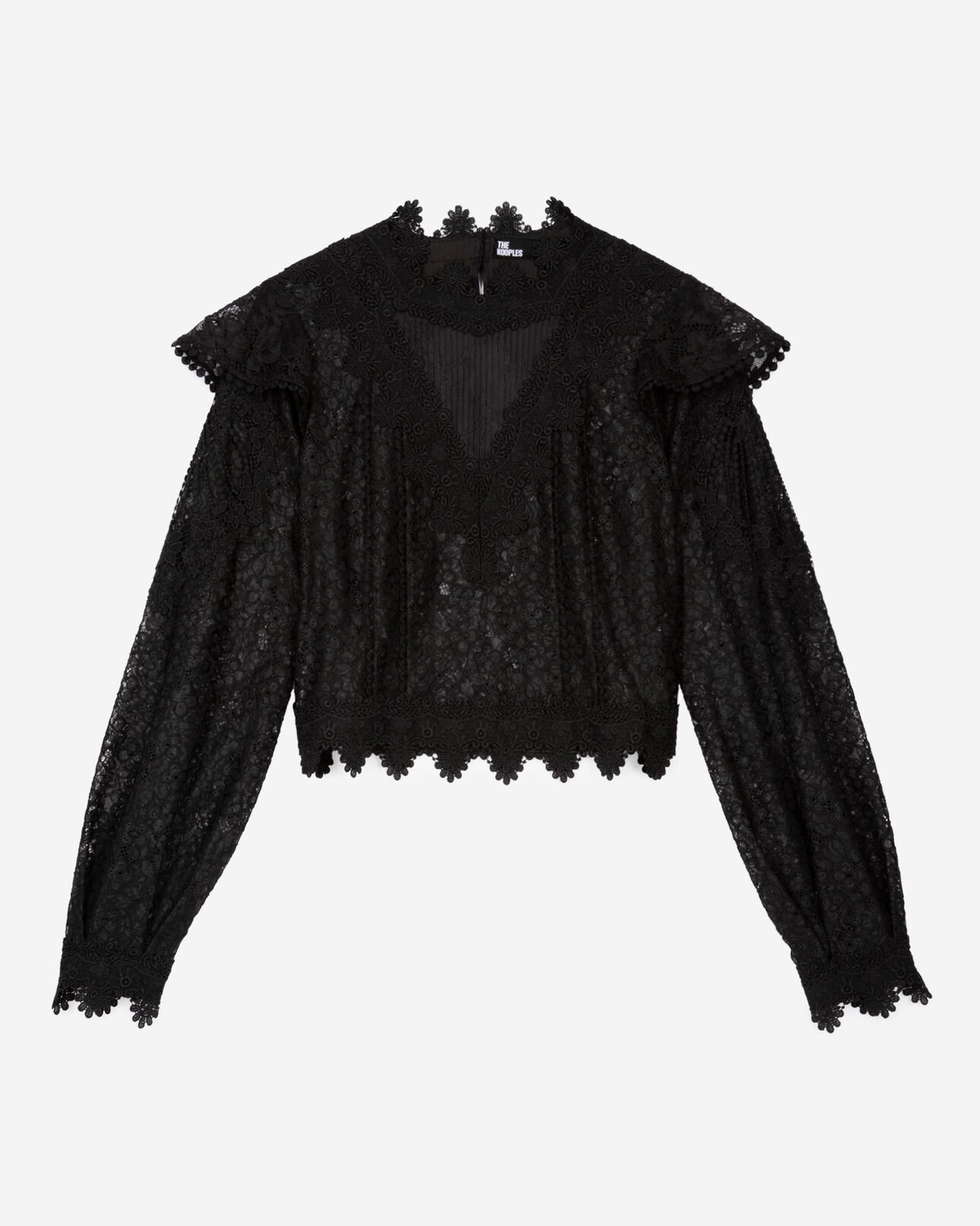 The Kooples FEMME BLACK top en dentelle noire