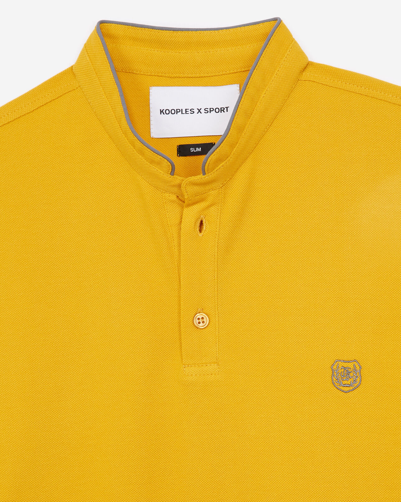 The Kooples HOMME GOLDEN YLW / MED GREY polo coton jaune à passepoil gris