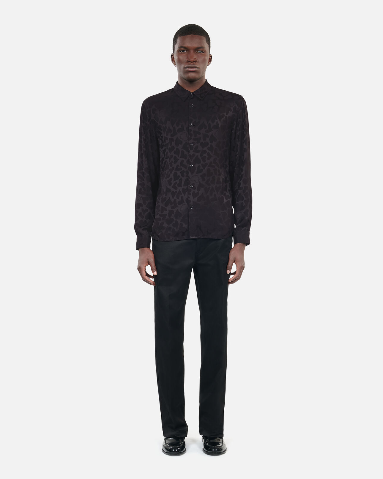 The Kooples HOMME BLACK chemise jacquard noire