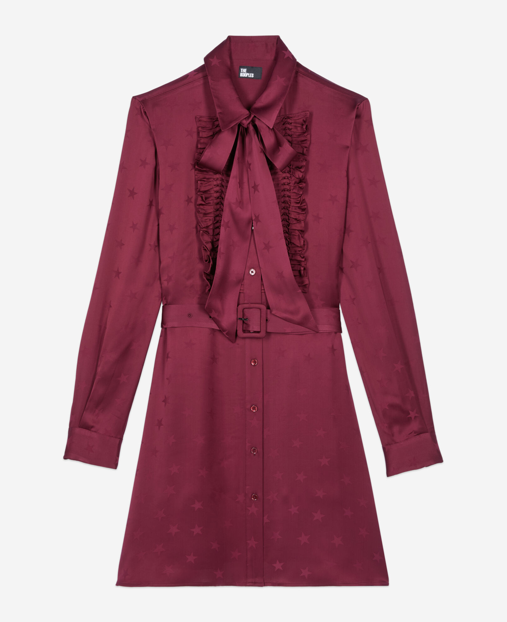 The Kooples WOMEN BURGUNDY burgundy jacquard short dress