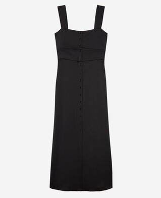 The Kooples FEMME BLACK robe longue noire avec boutonnage