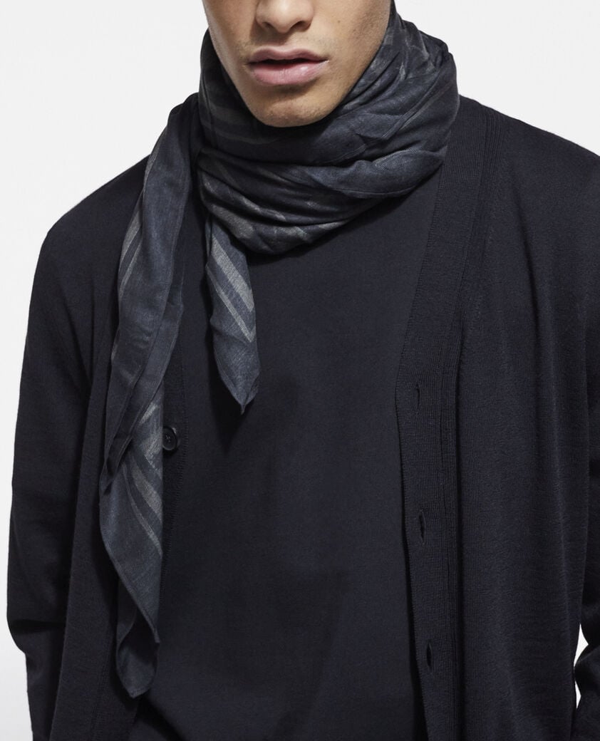 The Kooples M KAKI printed cashmere scarf