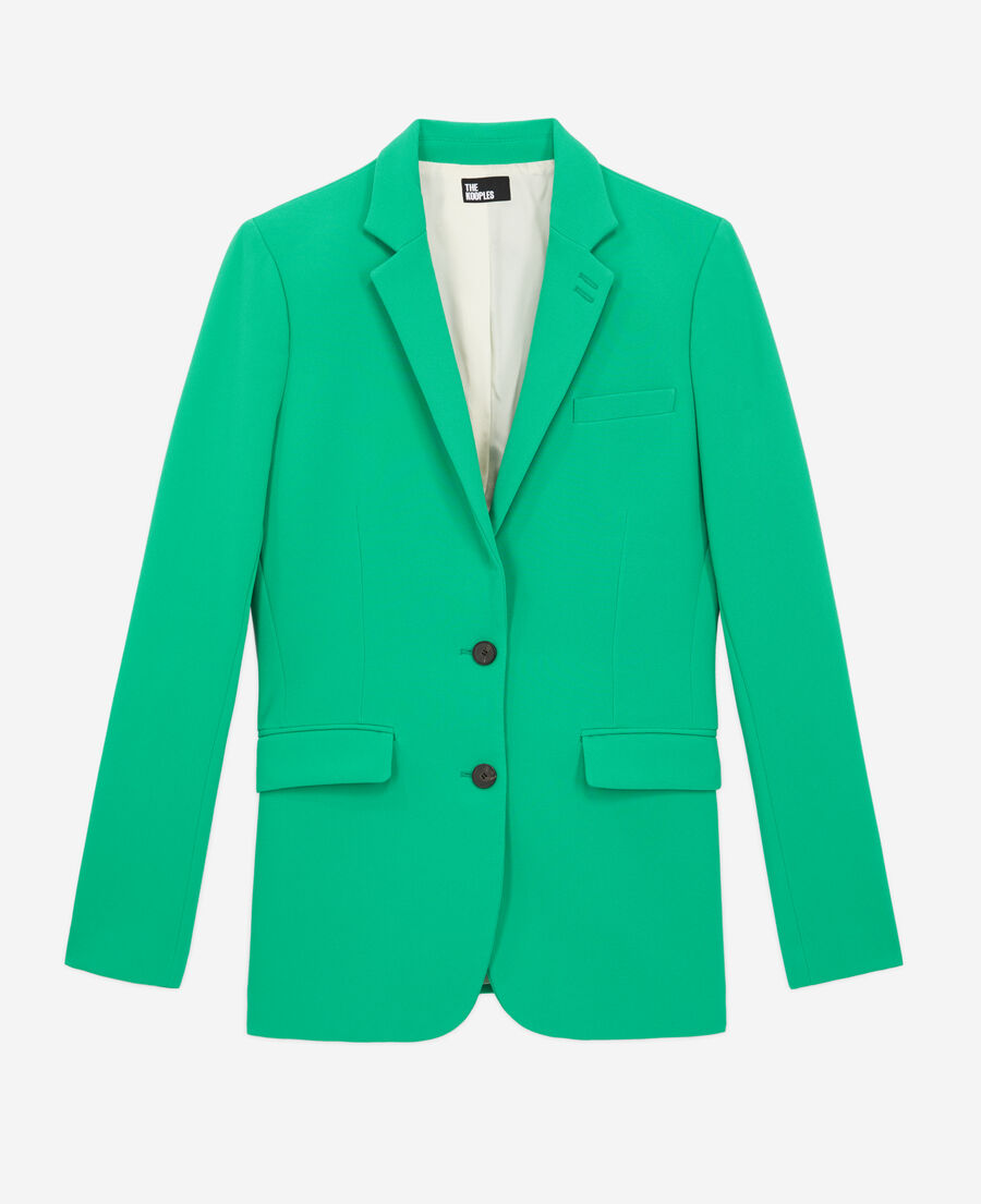 veste tailleur verte en crêpe