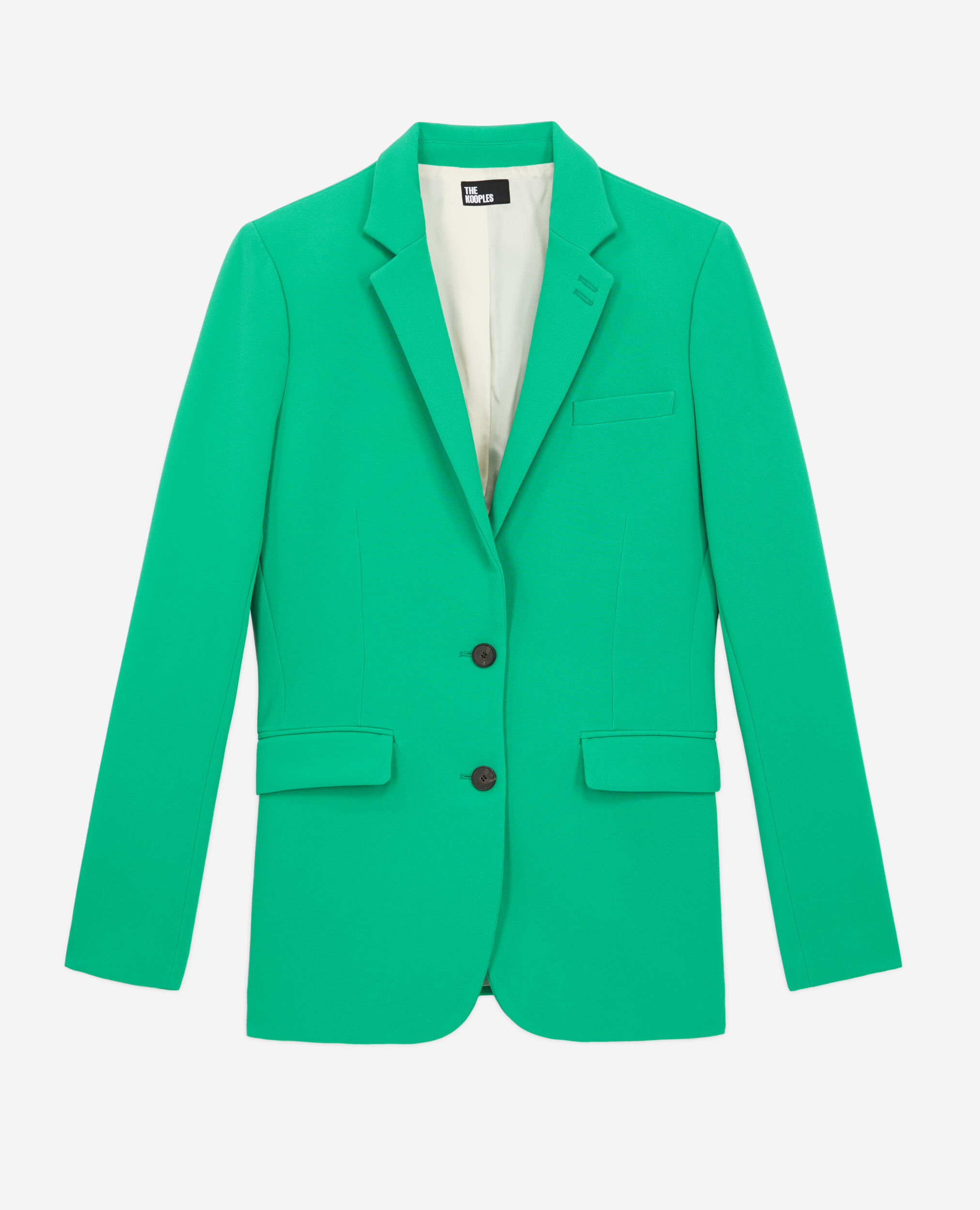 Veste tailleur verte en crêpe, GREEN, hi-res image number null