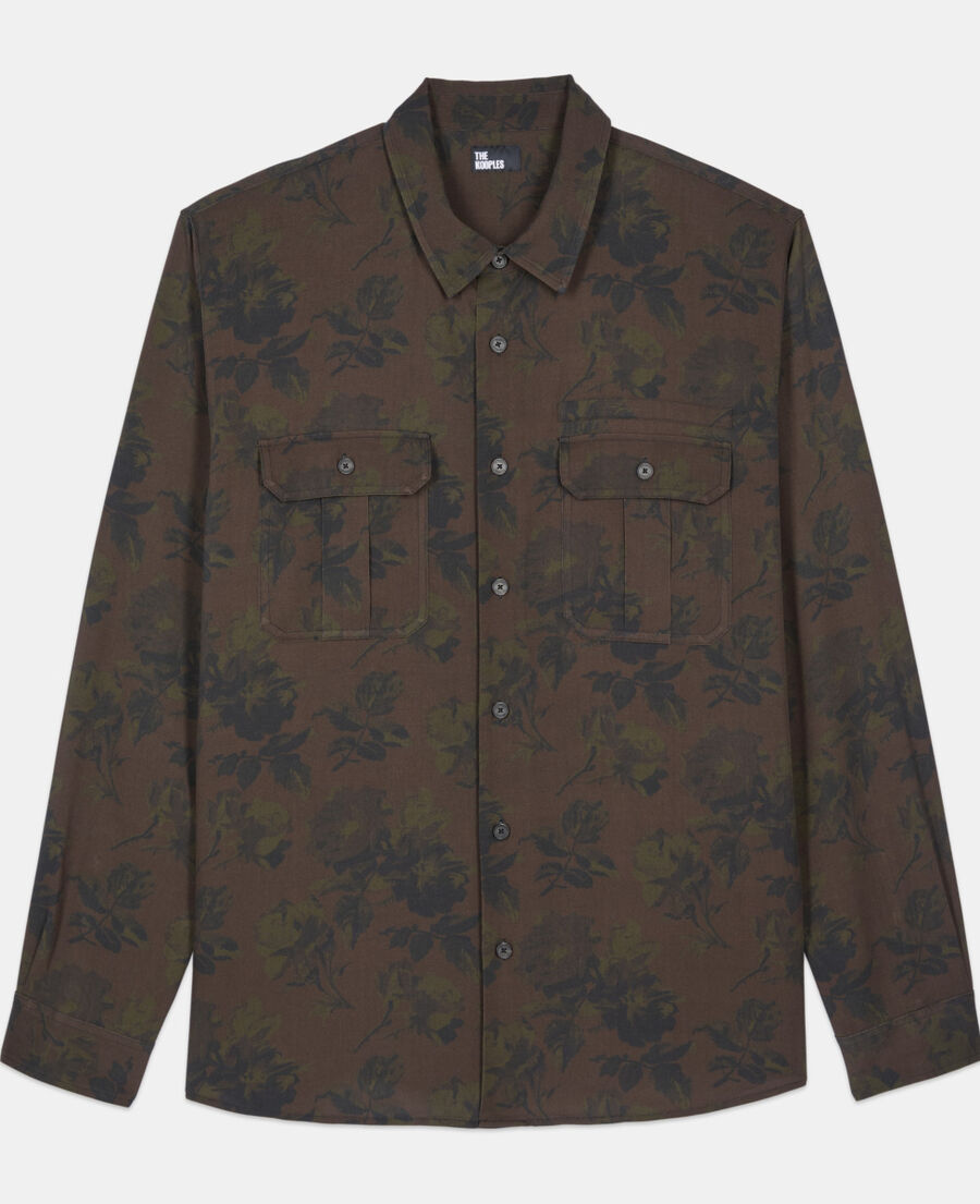 The Kooples H DARK BROWN floral print shirt