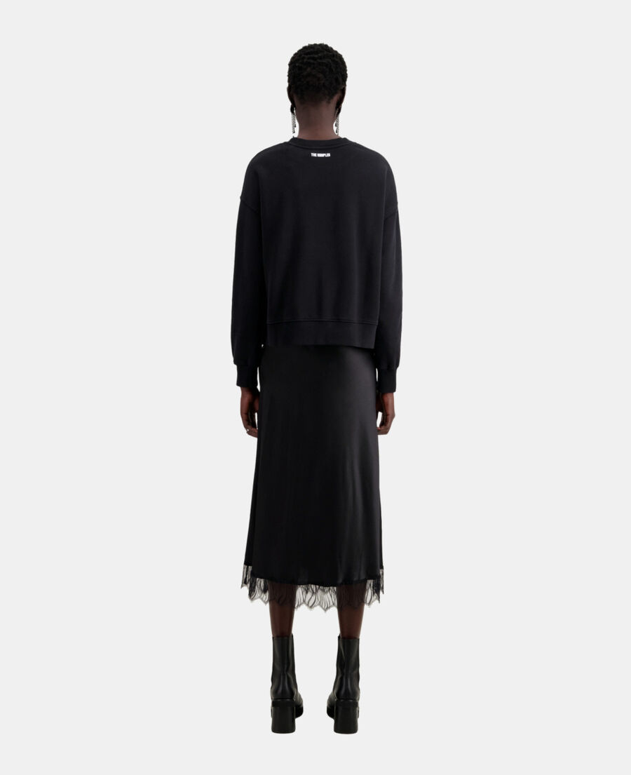 The Kooples FEMME BLACK sweatshirt noir avec sérigraphie don't sell your soul