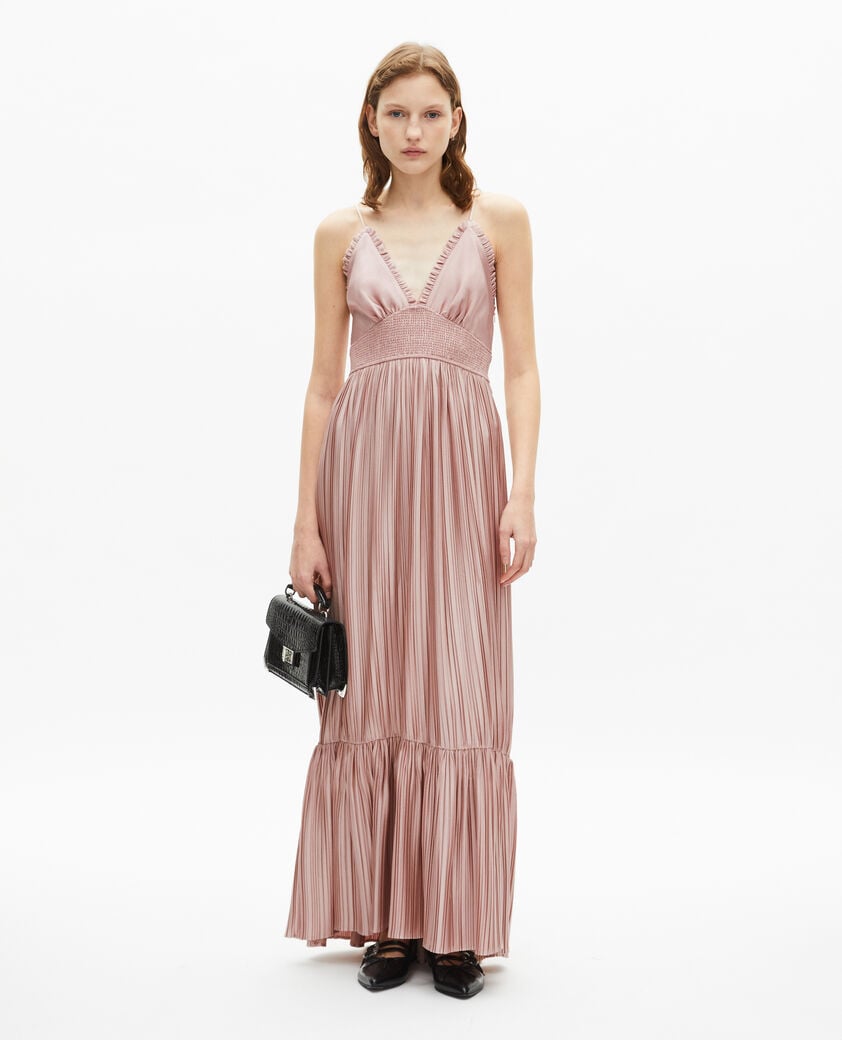The Kooples MUJER LILA vestido largo rosa