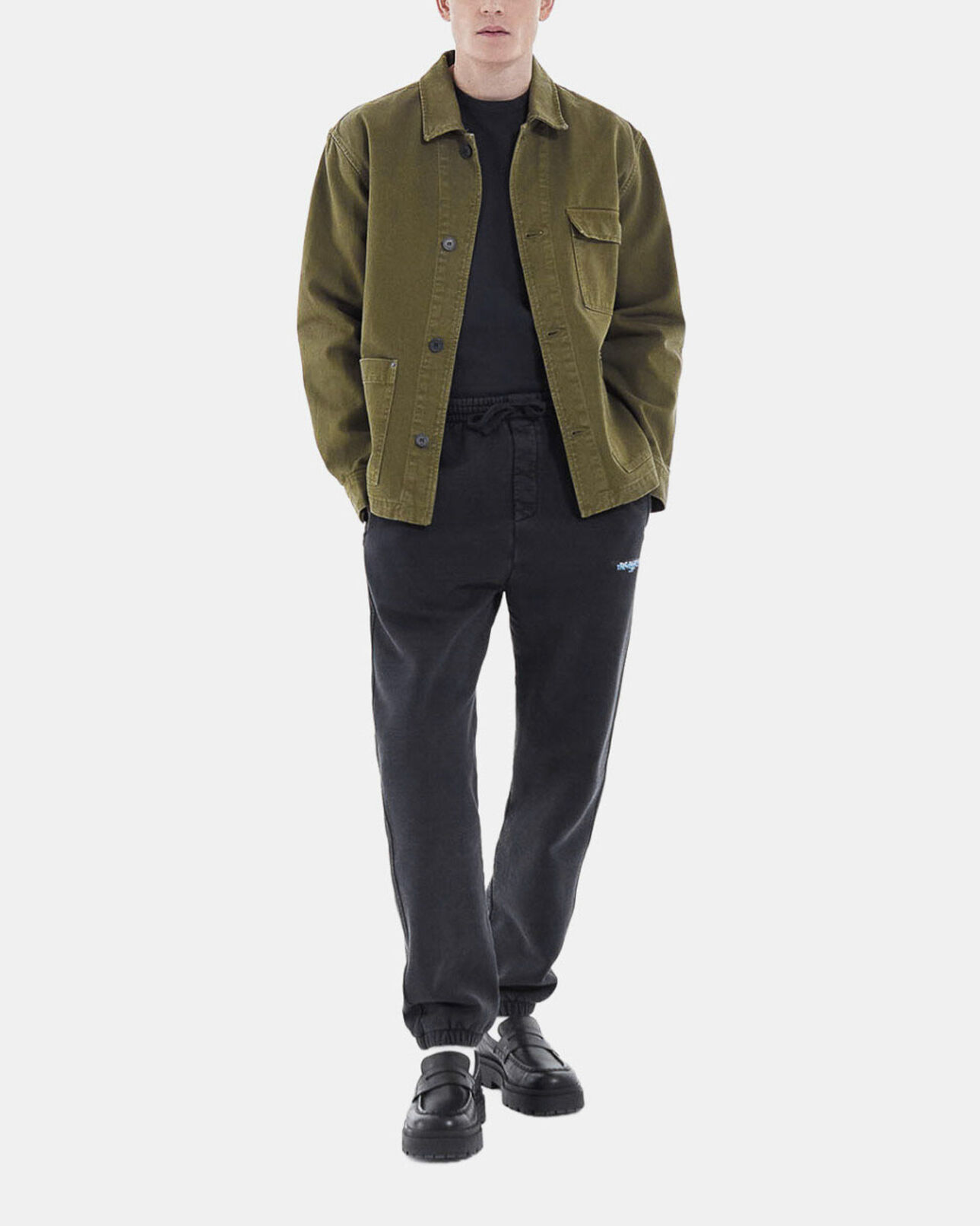 The Kooples HERREN KAKI jacke baumwolle khaki aufgesetzte taschen