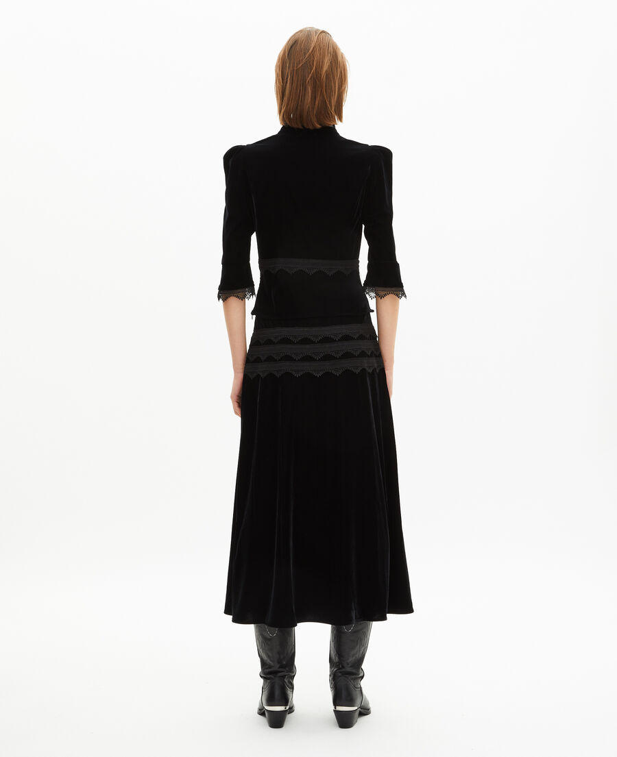 The Kooples FEMME BLACK top en velours noir