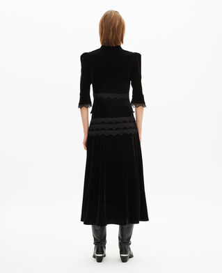 The Kooples FEMME BLACK top en velours noir