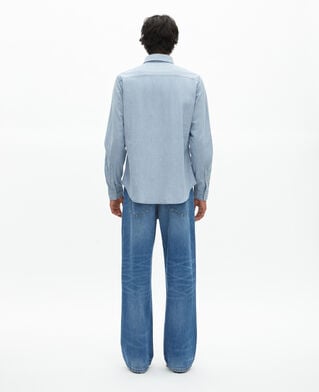 The Kooples MEN BABY BLUE light blue denim shirt