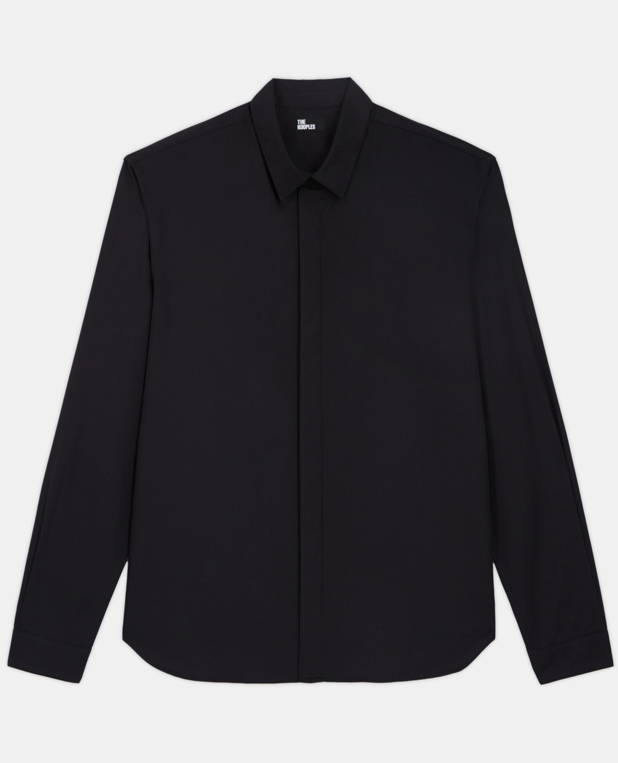 Chemise col classique noire, BLACK, hi-res image number null