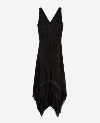 The Kooples WOMEN BLACK black pleated long dress