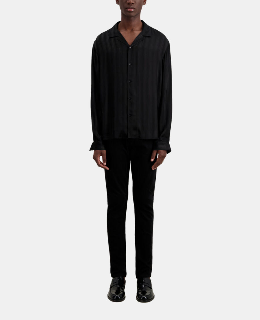 The Kooples H BLACK black striped jacquard shirt