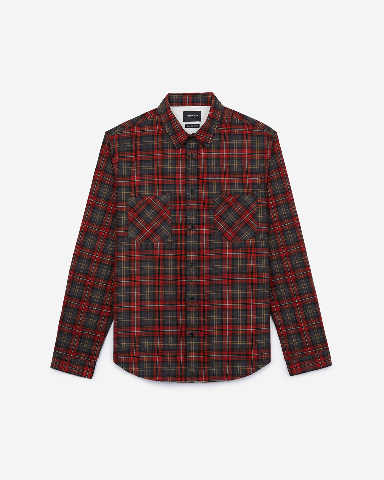 The Kooples MEN GREY RED relaxed shirt in red and grey check