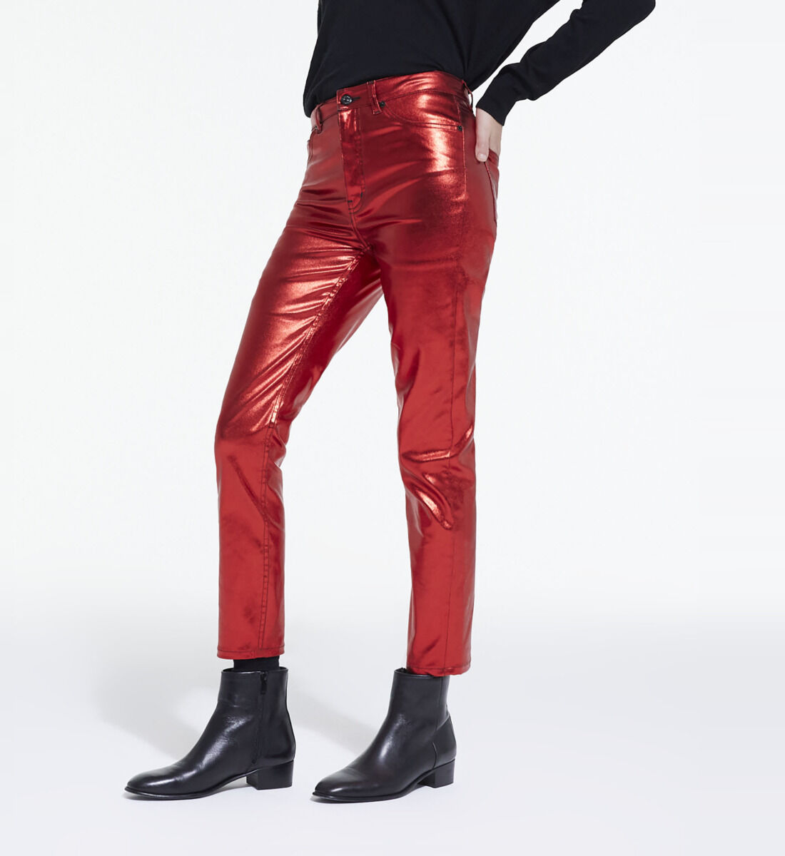 J brand red leather pants on sale